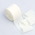 Roll of pure white elastic crepe chiffon ribbon for DIY hair bows and wedding bouquets - Roll / Beige