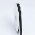 Deep black cotton ribbon with pale gold edge finish for DIY hair bow crafts - Black / 1cm Wide