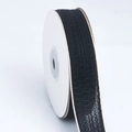 Black cotton ribbon roll with beige overlock edges for DIY bows and garment sewing - Black / 2.5cm Wide