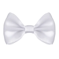 DIY white polyester ribbon bow with diagonal twill texture for garment and gift decor - 2.5cmx4cm / White