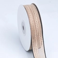 Natural jute woven ribbon roll with black stitched edges for DIY hair bow accessories - Coffee / 2.5cm Wide
