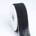 Black mesh ribbon with cream decorative edges for DIY crafts on white spool - Black / 4cm Wide