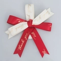 1.5cm gold-stamped polyester ribbon with Thank You print for gift wrapping and DIY bows - Finished Bow Style (YM)