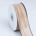 Double-sided beige cotton ribbon with black edges for DIY hair bow accessories - Coffee / 4cm Wide