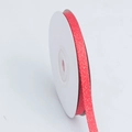 Red herringbone ribbon roll with metallic gold glitters for hair bow and gift decor - Narrow Style / Red