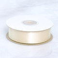 Creamy beige double-sided polyester satin ribbon roll for gift wrapping and floral bouquets - Champagne