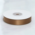 Deep coffee brown satin polyester ribbon roll with high gloss finish on white spool - Brown