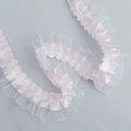 Pink pleated organza and satin ribbon with ruffled edge for DIY crafts and sewing - Pink (Thickened Style)