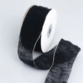 Schwarzes Samt- und Spitzenband auf Rolle für DIY-Handwerk und Geschenkverpackungen - Standard / Schwarz