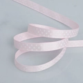 Pink grosgrain ribbon with white polka dots for DIY hair accessories and gift wrapping - Narrow Style / Light Pink Base White Polka Dot