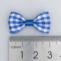 Mini blau-weiß karierte Polyesterschleife für DIY Haarschmuck und Haustierbekleidung Deko - 3*1,5cm / Aquamarin
