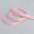 Pink grosgrain ribbon with white polka dots for DIY hair accessories and crafts - Narrow Style / Sakura Pink Base White Polka Dot