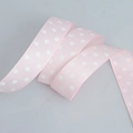 Pink grosgrain ribbon with white polka dots for DIY hair bows and gift wrapping - Wide Style / Light Pink Base White Polka Dot