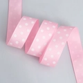 Pink grosgrain ribbon with white polka dots for DIY hair accessories and crafts - Wide Style / Pink Base White Polka Dot
