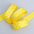 Bright yellow grosgrain ribbon with white polka dots for DIY hair accessories - Narrow Style / Yellow Base White Polka Dot