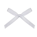 Mini white satin polyester ribbon bow with fine texture for underwear and nail art decor - 3cmx2.5cm / White