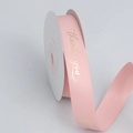 Nastro di raso rosa con testo dorato Thank You per regali e decorazioni floreali - Rotolo Standard / Rosa