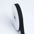 Roll of black herringbone cotton ribbon on white spool for garment and DIY crafts - 348# Black