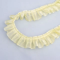 Pale yellow 2.5cm pleated chiffon lace trim with ruffled edge for DIY sewing crafts - 84# Yellow