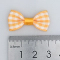 Orange-weiß karierte Mini-Schleife aus Polyester für Haarschmuck, 35 mm Breite - 3*1,5cm / Gelb