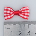 Mini 3cm rot-weiß karierte Polyester-Schleife für DIY-Haarschmuck und Handwerk - 3*1,5cm / Rot