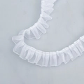Weiße 2,5 cm plissierte Organza-Spitze aus Chiffon für DIY-Nähen und Kleiderzubehör - 000# Gebleichtes Weiß