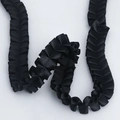 2.5cm black ruffled polyester satin ribbon for DIY sewing and gift packaging décor - Encrypted Black Style