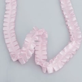 Light pink pleated satin polyester ribbon with wavy edges for DIY craft and gift wrap - Encrypted Pink Style