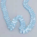 Light blue pleated polyester ribbon lace trim with a glossy satin finish for DIY crafts - Encrypted Blue Style