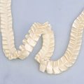 Off-white 2.5cm pleated polyester lace ribbon with satin finish for DIY crafts - Ordinary Yellow Style
