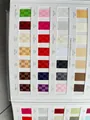 Variety of colorful dobby plaid ribbons with distinct texture and numbered shade codes - Color Card Sample (Customizable Other Colors)