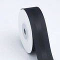Black ribbed satin ribbon roll for gift packaging with a dual texture finish - 030# Black (2.5cm*10 Yards)