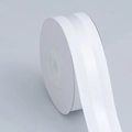 White ribbed satin polyester ribbon roll for gift packaging and wedding invitations - 029# White (2.5cm*10 Yards)