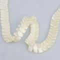 2.5cm cream white pleated polyester lace ribbon with decorative satin finish for DIY crafts - Encrypted Yellow Style