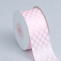 Rouleau de ruban en polyester à carreaux rose clair avec texture tissée - 4cm*10 Yards / 123# Rose
