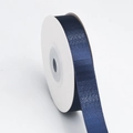 Polyester navy blue ribbon with metallic glitter texture for gift wrapping DIY - 370# Silver Stripe Navy
