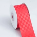 Red plaid checkered polyester ribbon roll for DIY crafts on a white paper core - 4cm*10 Yards / 235# Red