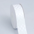 White checkered polyester ribbon roll for DIY crafts with a textured weave pattern - 2.5cm*10 Yards / 029# White