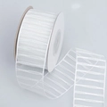 Ruban blanc semi-transparent avec rayures argentées pour bricolage et emballage cadeau - 4cm de Large / Blanc Avec Fil d'Argent