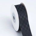Polyester checkered ribbon in black and grey pattern on white spool for DIY crafts - 2.5cm*10 Yards / 030# Black