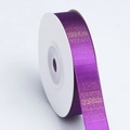 Deep purple satin ribbon roll with champagne gold stripes for gift wrapping DIY - 465# Gold Stripe Purple