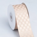 Champagne checkered polyester ribbon roll for DIY crafts with glossy woven texture - 4cm*10 Yards / 835# Camel