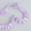 Pleated light purple satin ribbon for clothing trim and elegant gift packaging decoration - Plain Style / Purple