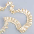 Elegant cream pleated satin ribbon lace trim for garment decoration and floral packaging - Plain Style / Yellow