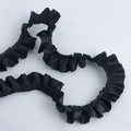 Schwarzes Plissee-Polyesterband mit Rüschenkante für DIY-Kleidung und Dekorationen - Einfacher Stil / Schwarz