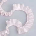 Pale pink pleated satin ribbon trim for garment decoration and gift wrapping - Plain Style / Pink