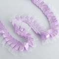 4cm light purple satin and white organza ruffled ribbon for DIY sewing and bridal crafts - Purple (Thickened Style)