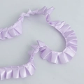Lavender pleated polyester ribbon trim with elegant satin finish for garment DIY - High Density / Purple
