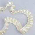 Creamy white ruffled polyester satin ribbon for garment accessories and gift wrapping - High Density / Yellow