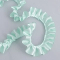 Mint green pleated polyester satin ribbon with silky texture for DIY clothing accessories - High Density / Green